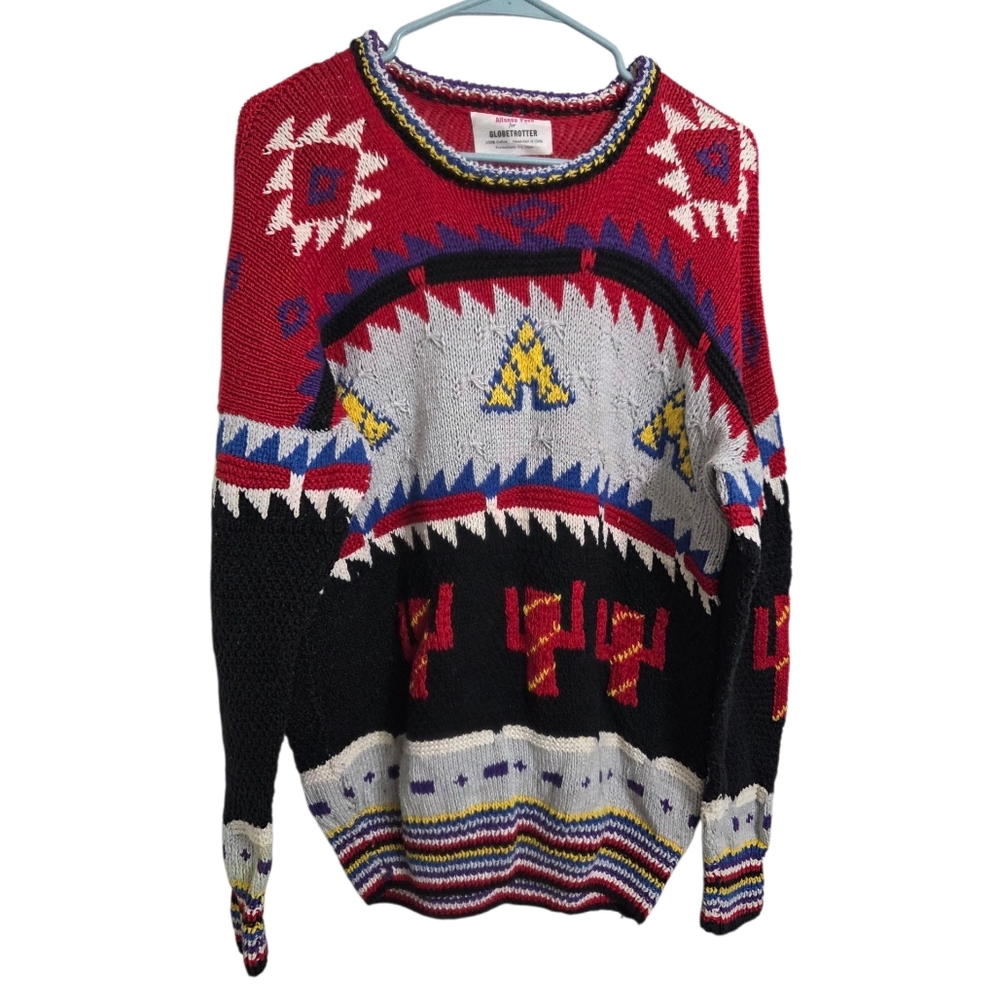 Alfonso Pozo Globetrotter 90's Vibrant Pattern Knitted Sweater (V09)